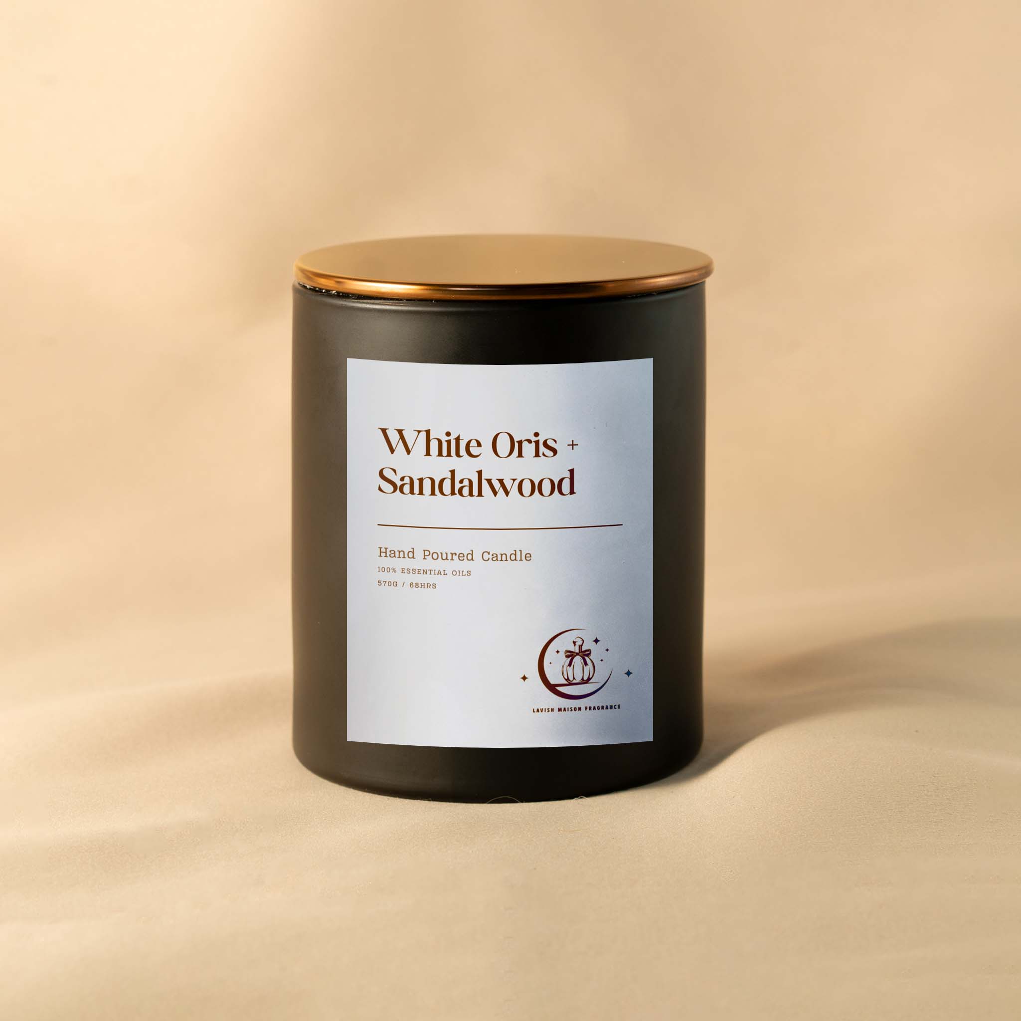 White Oris & Sandalwood Scented Candle